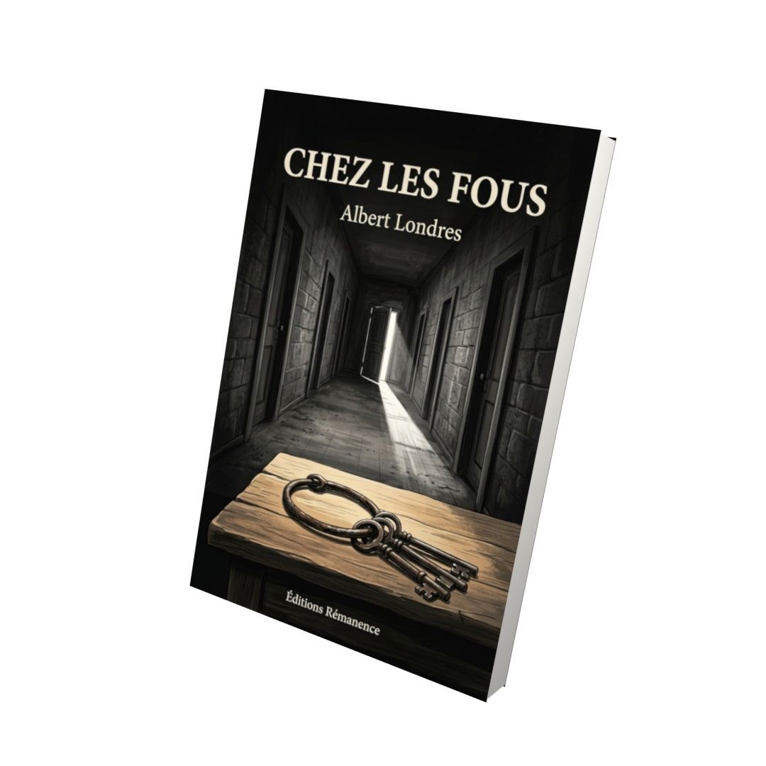 Livre Chez les fous par Albert Londres - Vue 3D - Editions Remanence