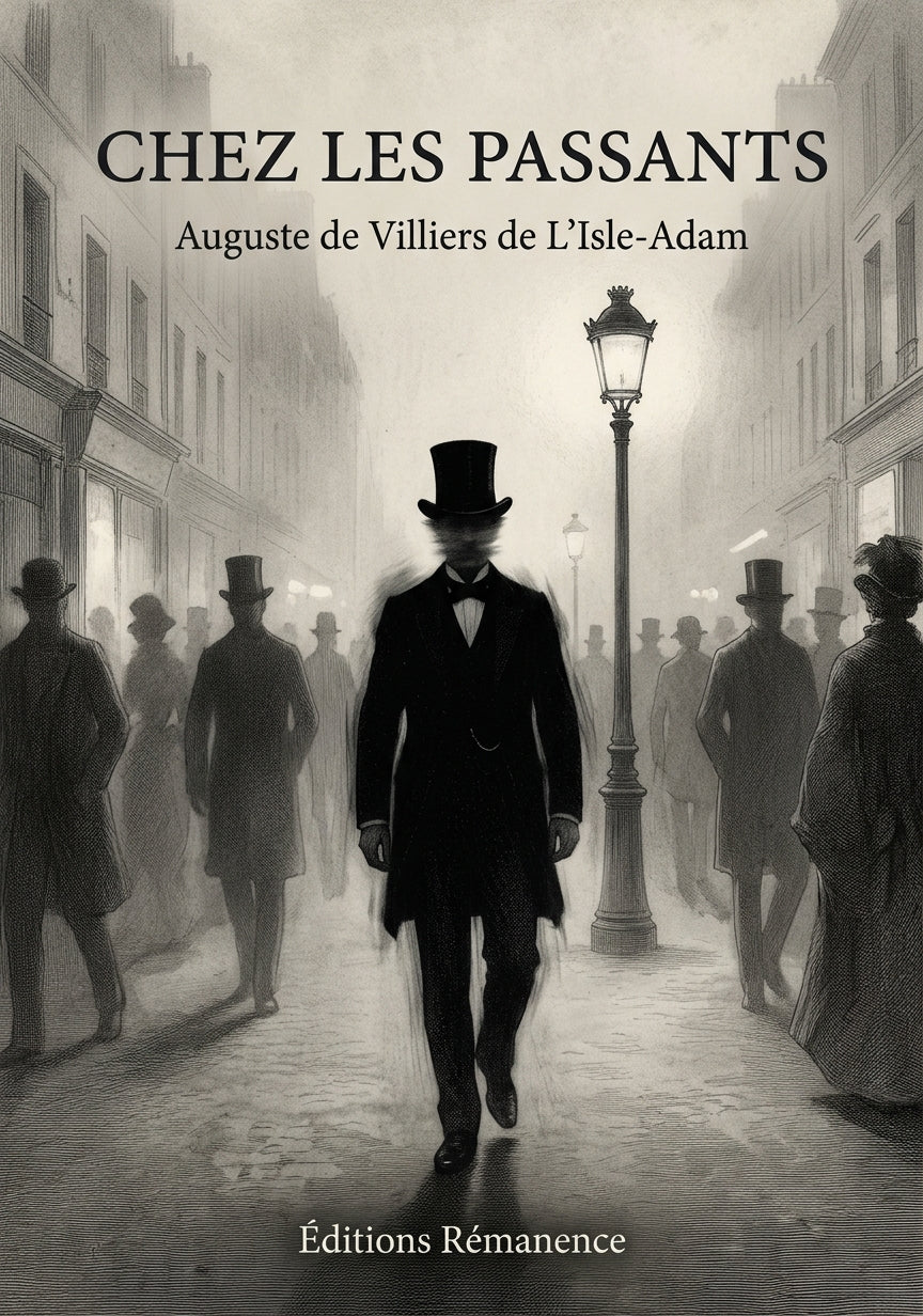 Livre Chez les passants par Auguste de Villiers de L’Isle-Adam - Couverture - Editions Remanence
