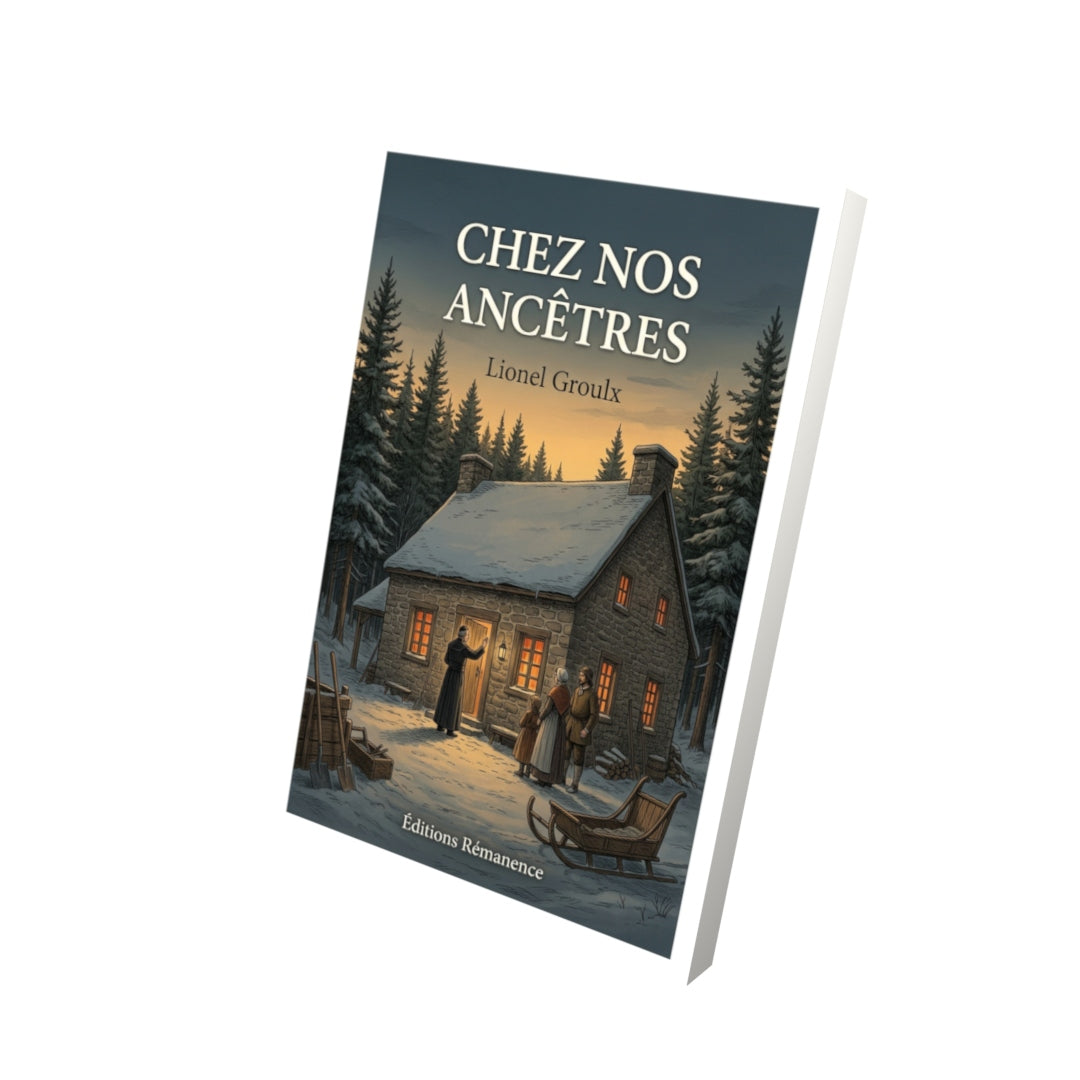 Livre Chez nos ancêtres par Lionel Groulx - Vue 3D - Editions Remanence