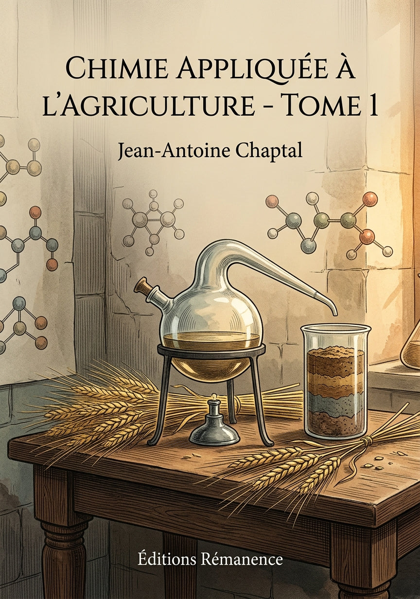 Livre Chimie appliquée à l’agriculture - Tome 2 par Jean-Antoine Chaptal - Couverture - Editions Remanence