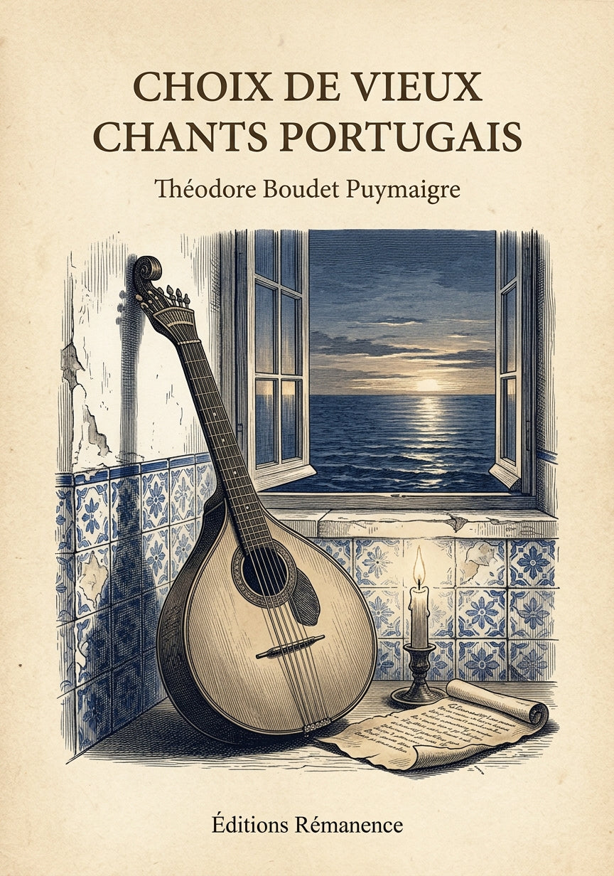 Livre Choix de vieux chants portugais par Théodore Boudet Puymaigre - Couverture - Editions Remanence