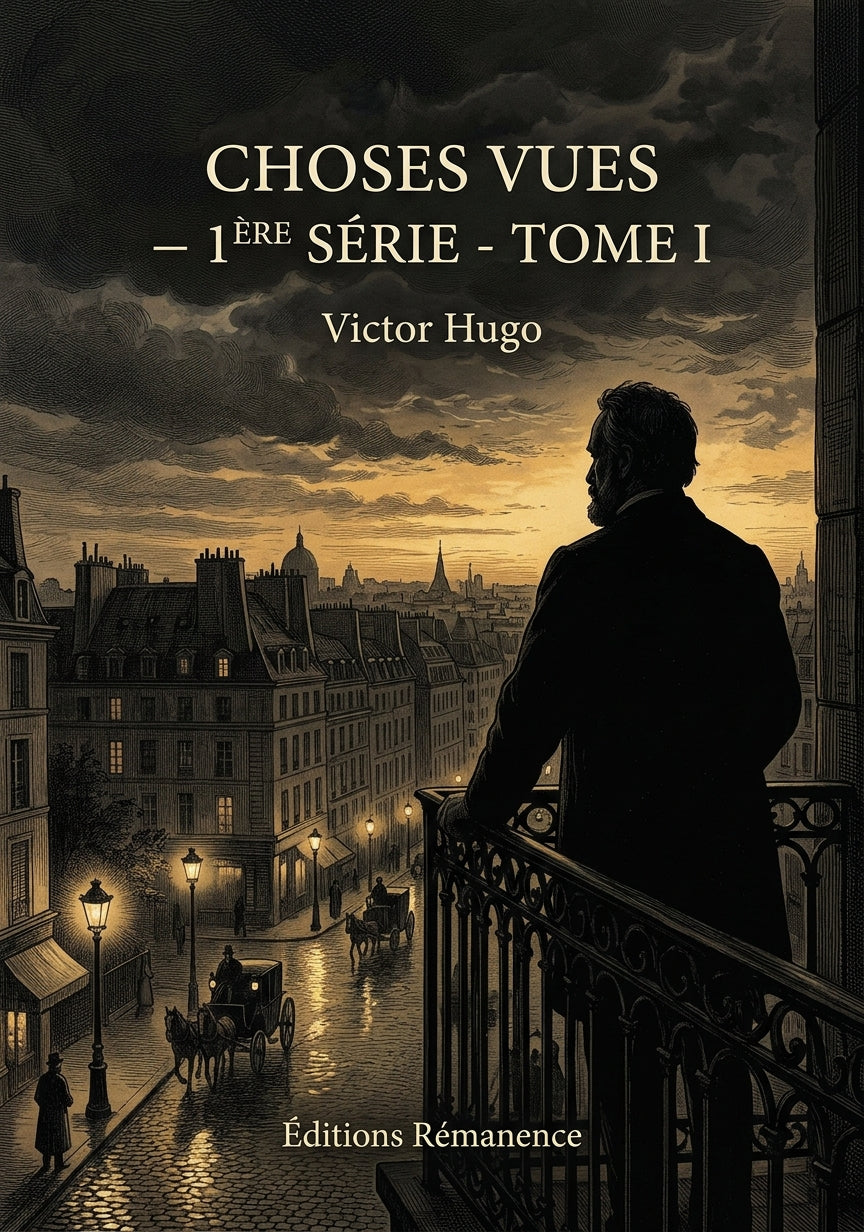 Livre Choses vues — 1ère série - Tome I par Victor Hugo - Couverture - Editions Remanence
