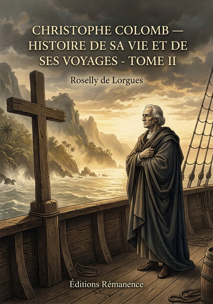 Livre Christophe Colomb — Histoire de sa vie et de ses voyages - Tome II par Roselly de Lorgues - Couverture - Editions Remanence