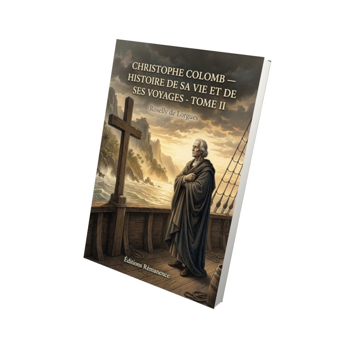 Livre Christophe Colomb — Histoire de sa vie et de ses voyages - Tome II par Roselly de Lorgues - Vue 3D - Editions Remanence