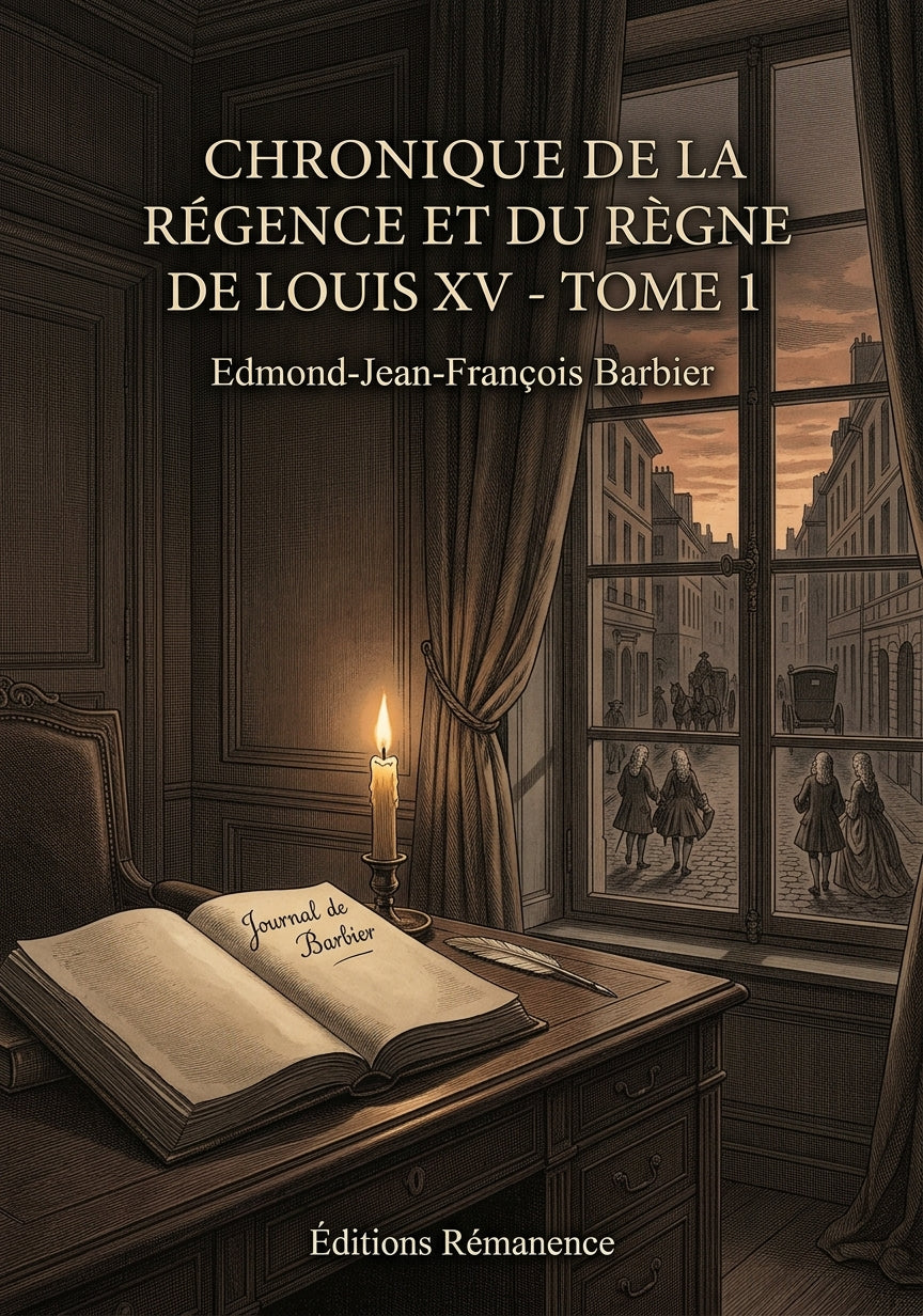 Livre Chronique de la régence et du règne de Louis XV (1718-1763) - Tome 4 par Edmond-Jean-François Barbier - Couverture - Editions Remanence