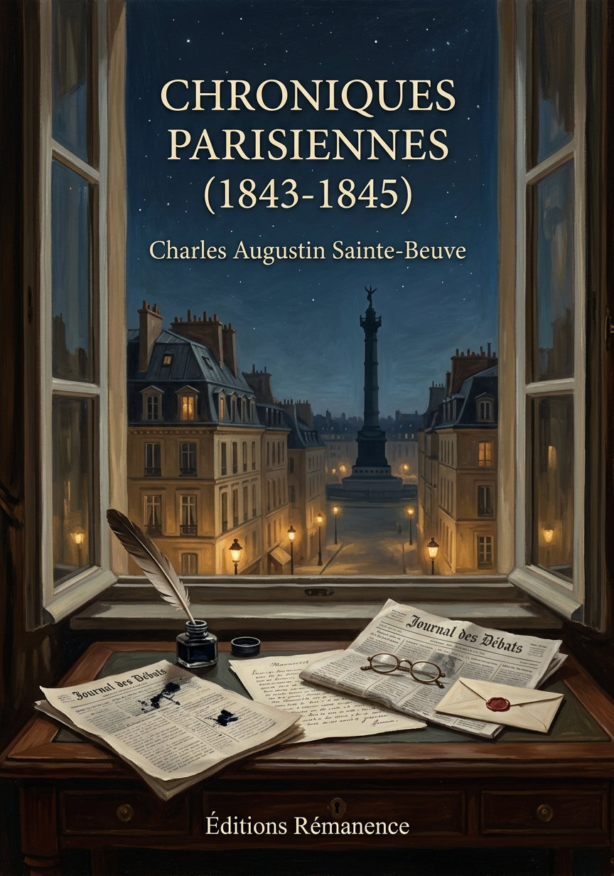 Livre Chroniques parisiennes (1843-1845) par Charles Augustin Sainte-Beuve - Couverture - Editions Remanence