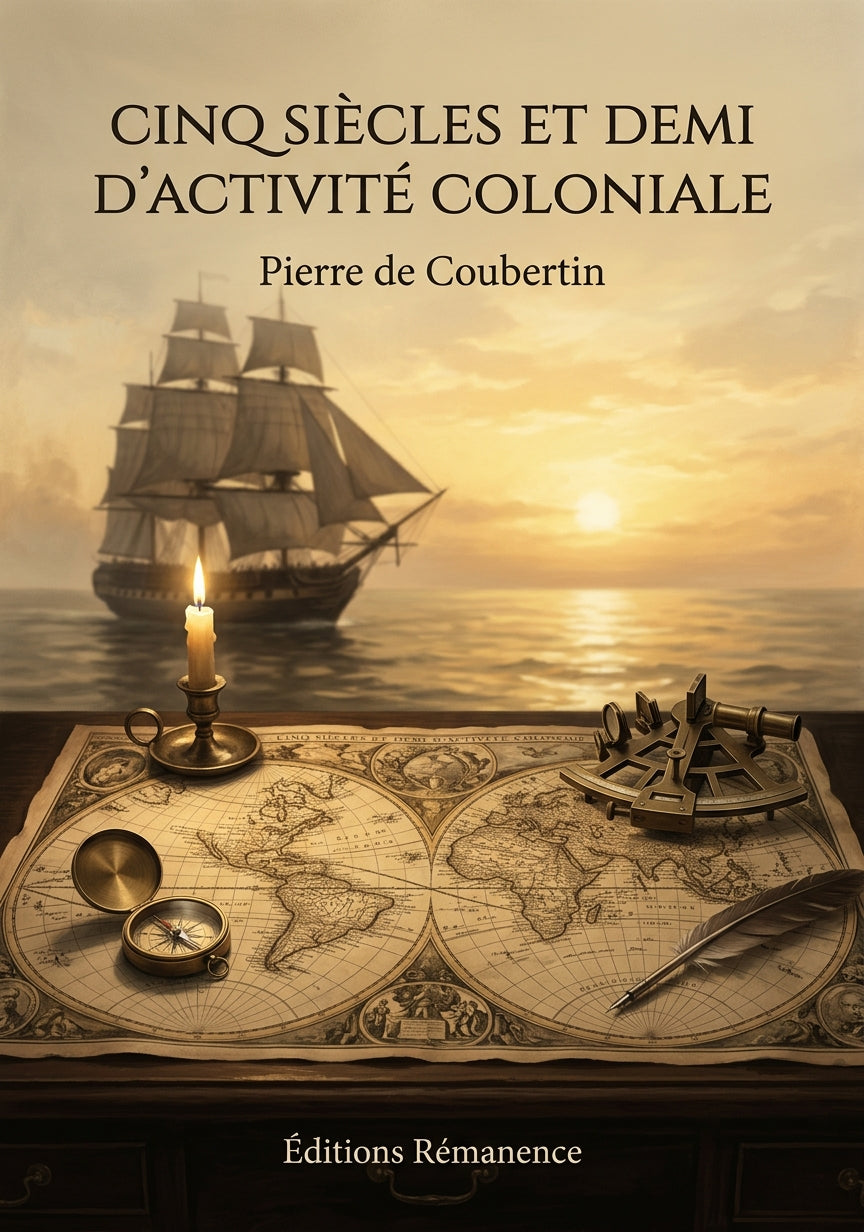 Livre Cinq siècles et demi d’activité coloniale par Pierre de Coubertin - Couverture - Editions Remanence