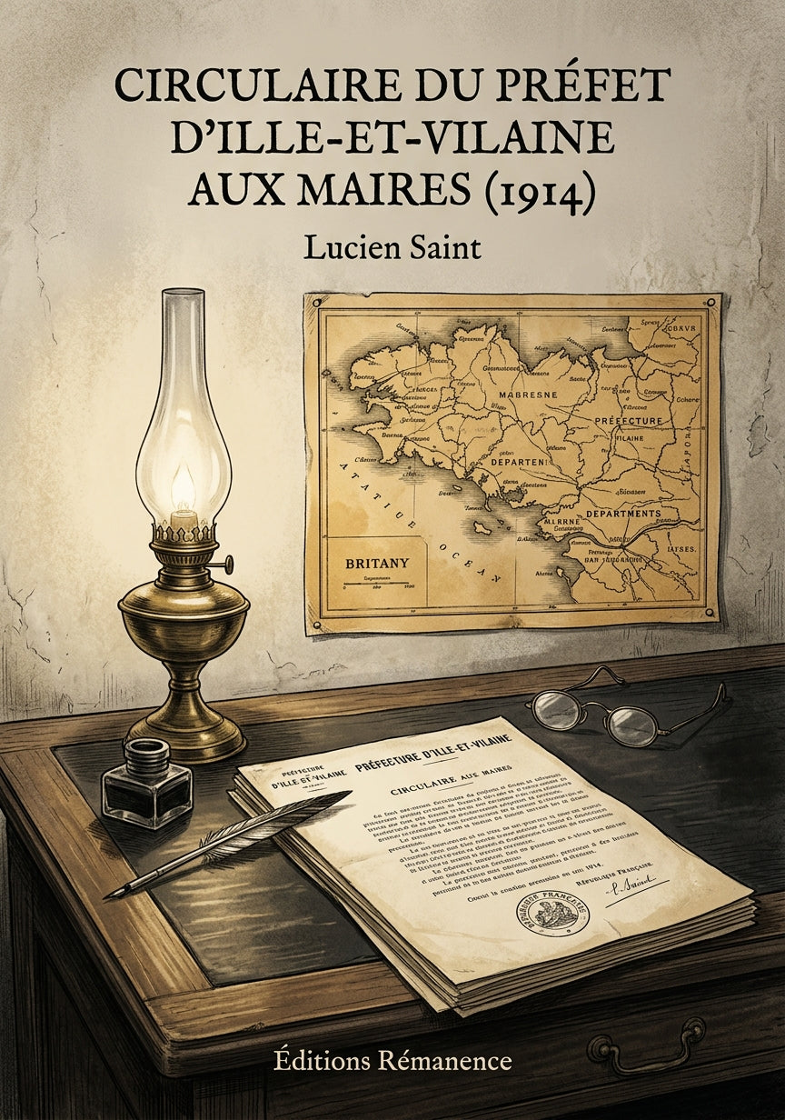 Livre Circulaire du préfet d’Ille-et-Vilaine aux maires (1914) par Lucien Saint - Couverture - Editions Remanence