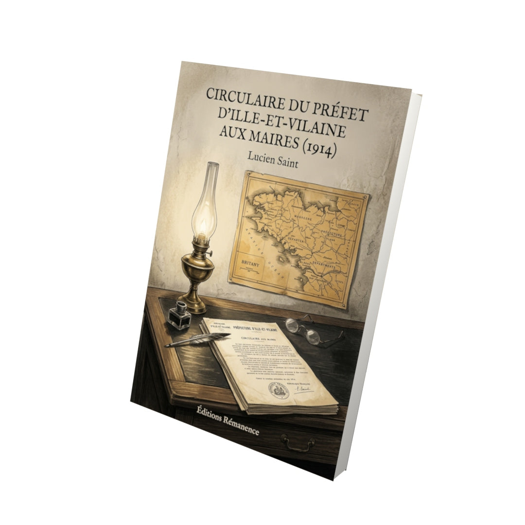 Livre Circulaire du préfet d’Ille-et-Vilaine aux maires (1914) par Lucien Saint - Vue 3D - Editions Remanence