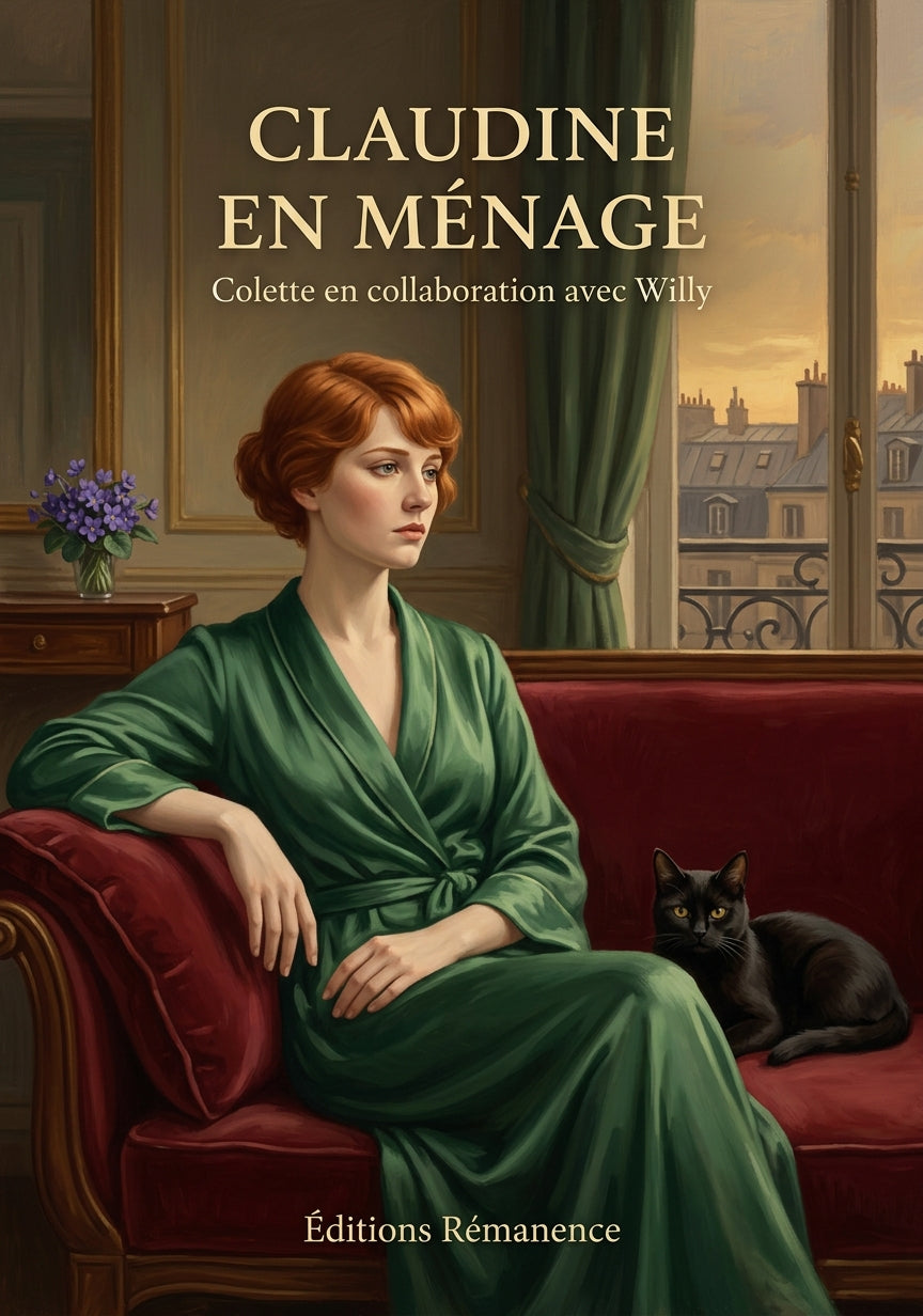Livre Claudine en ménage par Colette en collaboration avec Willy - Couverture - Editions Remanence