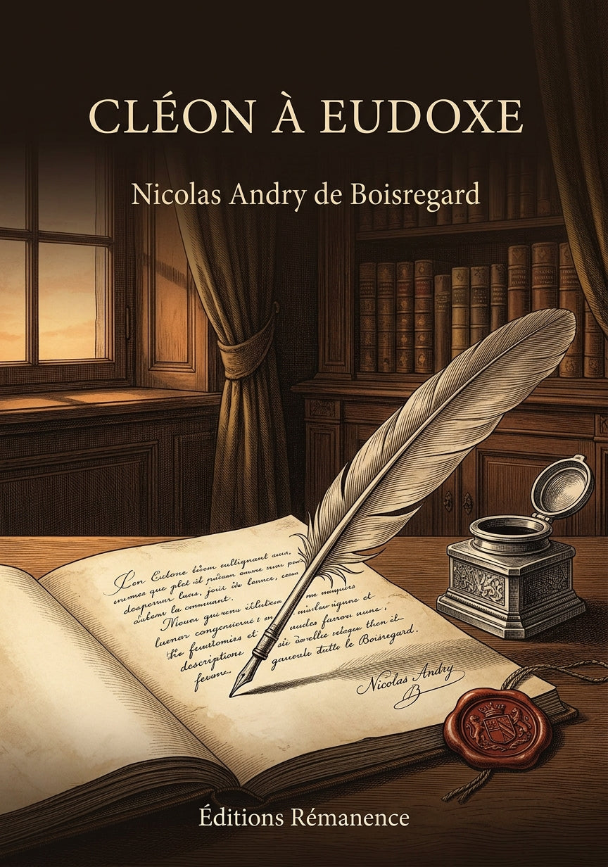 Livre Cléon à Eudoxe par Nicolas Andry de Boisregard - Couverture - Editions Remanence