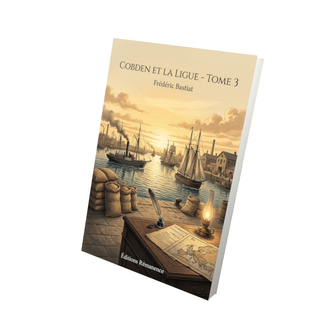 Livre Cobden et la ligue - Tome 3 par Frédéric Bastiat - Vue 3D - Editions Remanence