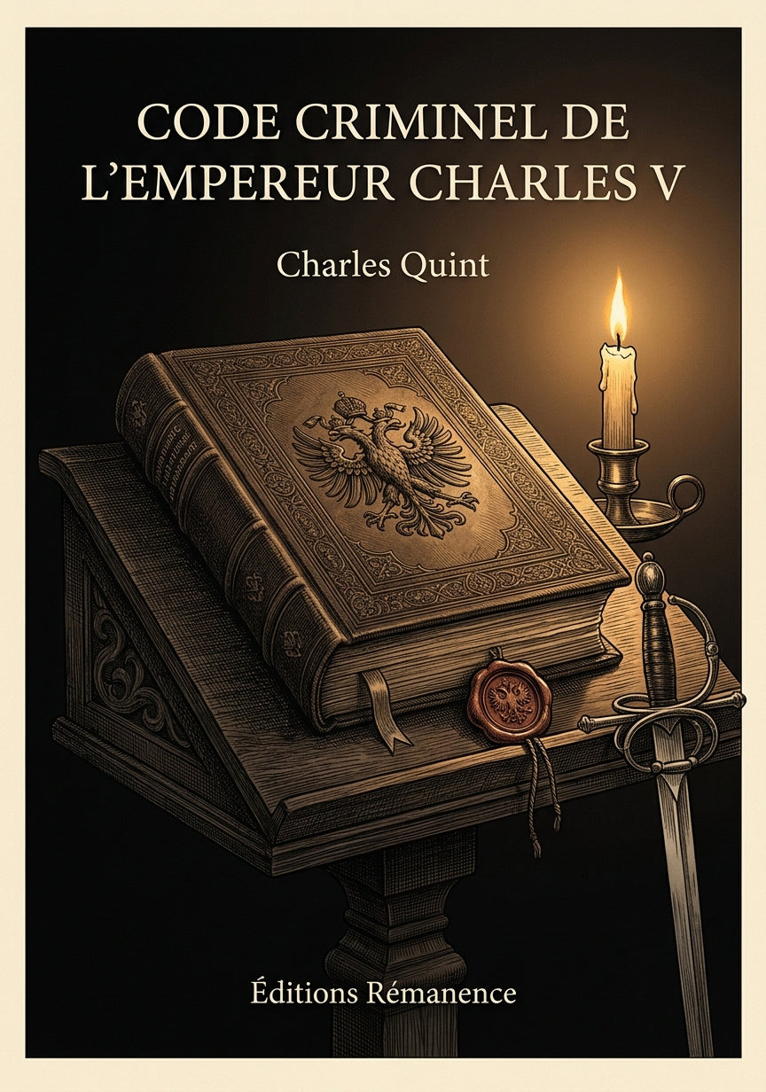 Livre Code criminel de l'empereur Charles V par Charles Quint - Couverture - Editions Remanence