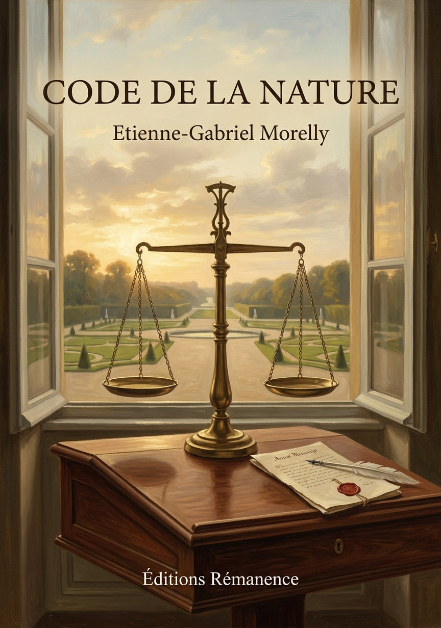 Livre Code de la Nature par Etienne-Gabriel Morelly - Couverture - Editions Remanence