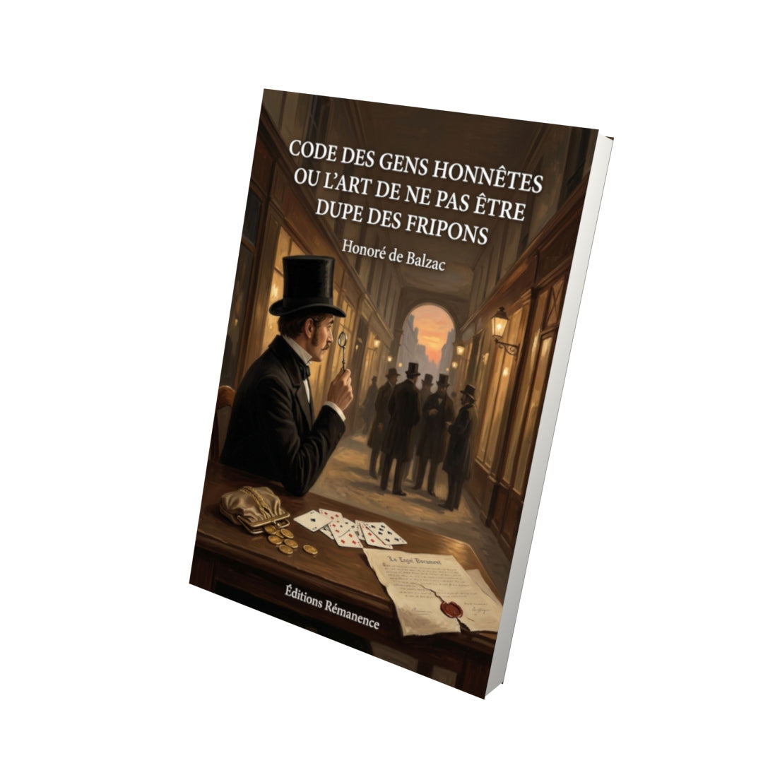Livre Code des gens honnêtes ou l’art de ne pas être dupe des fripons par Honoré de Balzac - Vue 3D - Editions Remanence