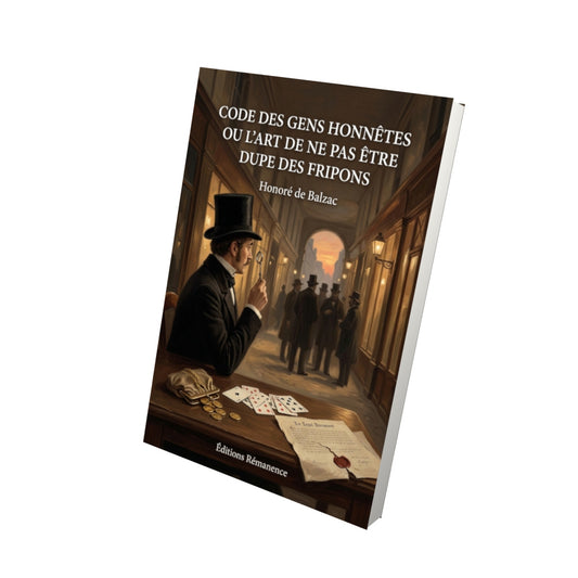 Livre Code des gens honnêtes ou l’art de ne pas être dupe des fripons par Honoré de Balzac - Vue 3D - Editions Remanence