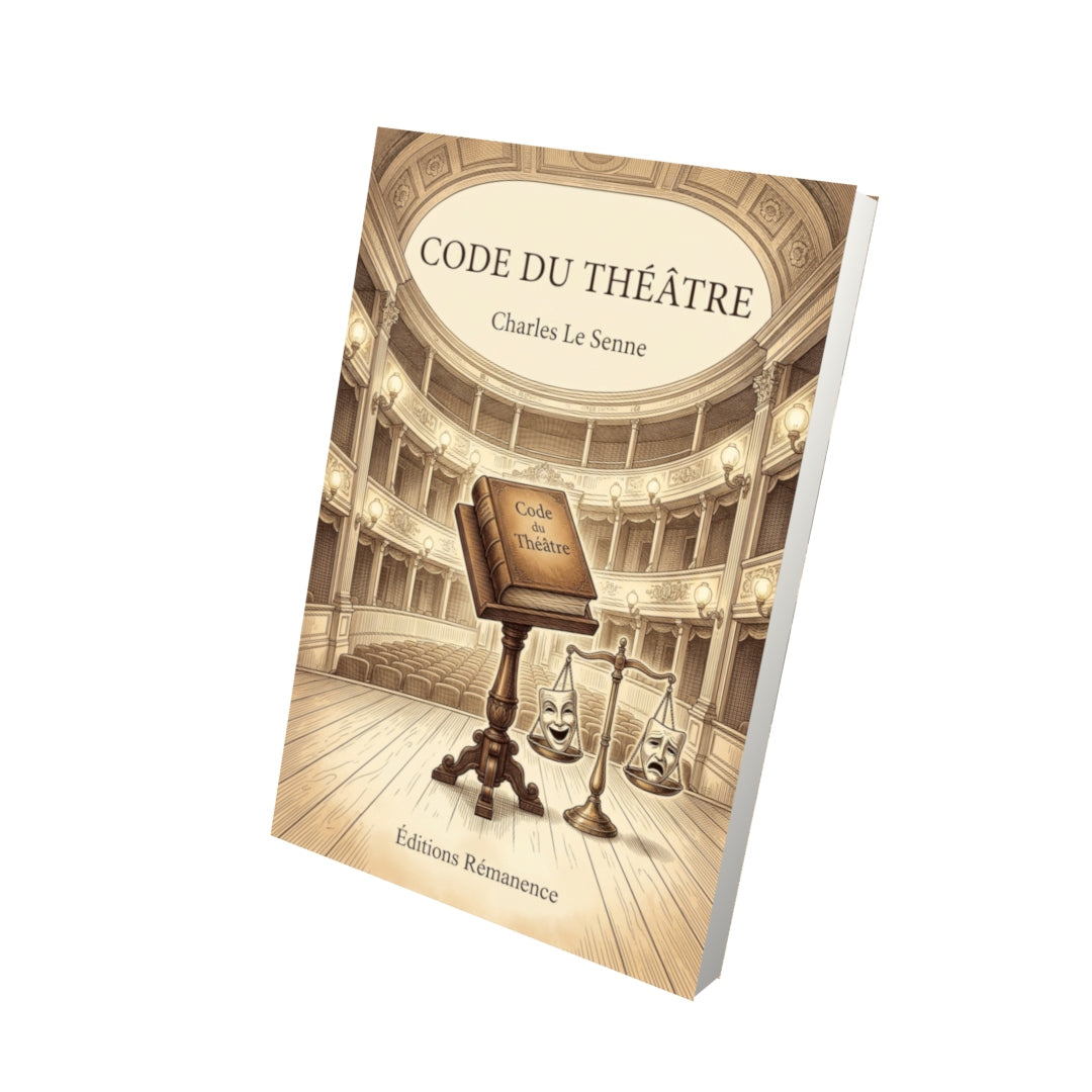 Livre Code du théâtre par Charles Le Senne - Vue 3D - Editions Remanence