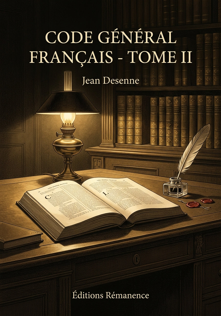 Livre Code général français - Tome II par Jean Desenne - Couverture - Editions Remanence