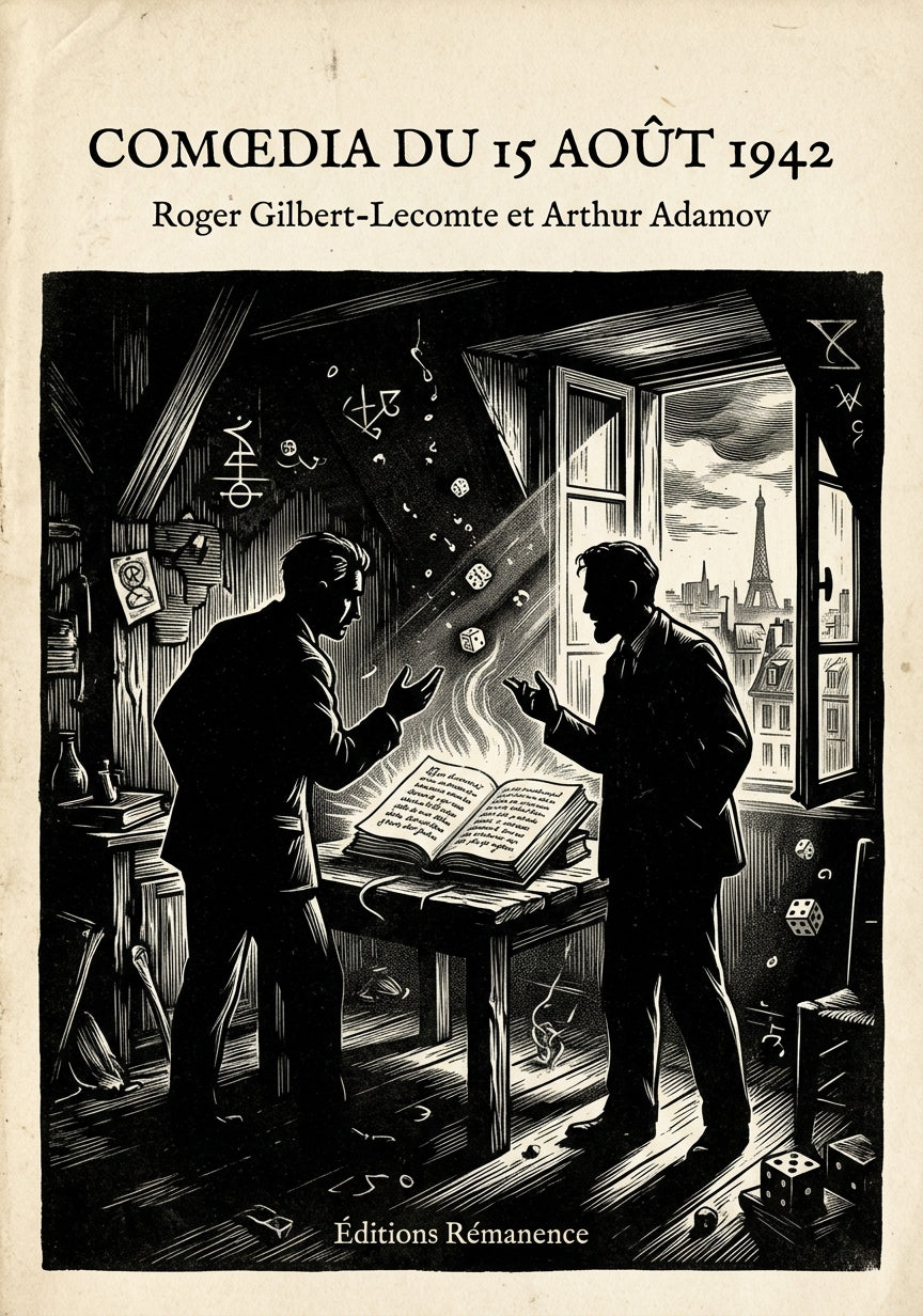 Livre Comœdia du 15 août 1942 par Roger Gilbert-Lecomte et Arthur Adamov - Couverture - Editions Remanence