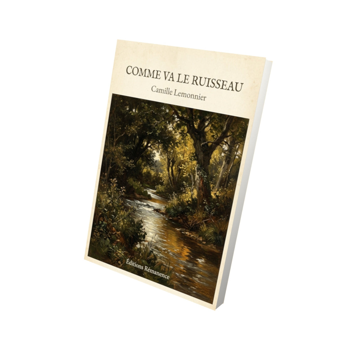 Livre Comme va le ruisseau - Camille Lemonnier - Vue 3D - Editions Remanence
