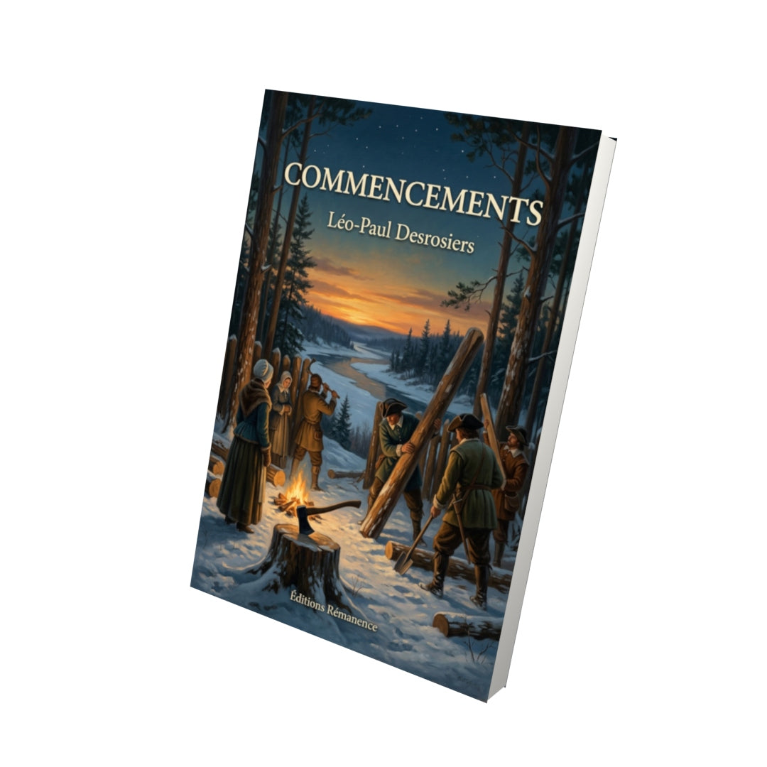 Livre Commencements par Léo-Paul Desrosiers - Vue 3D - Editions Remanence