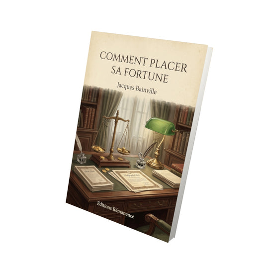 Livre Comment placer sa fortune - Jacques Bainville - Vue 3D - Editions Remanence