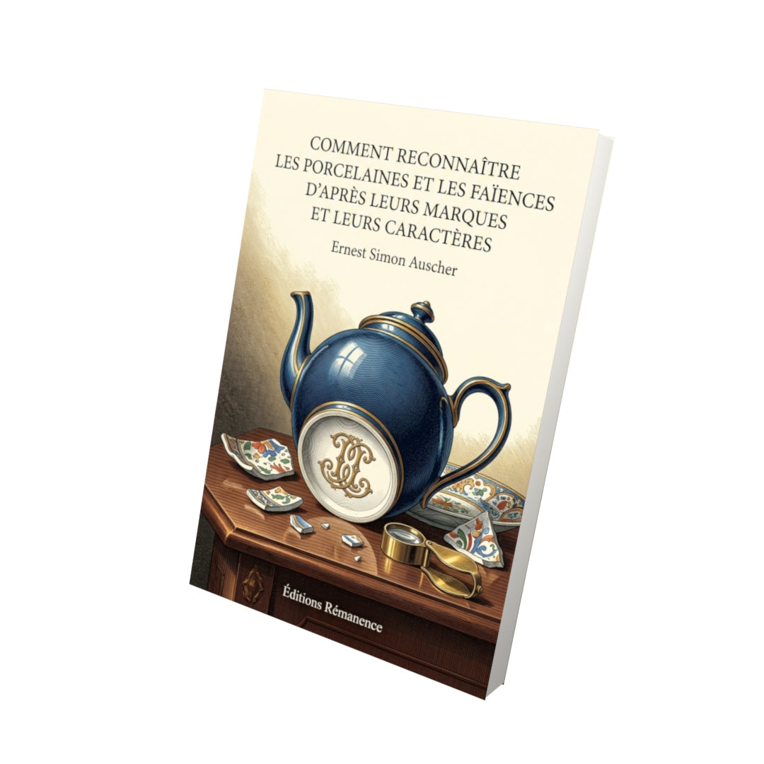 Livre Comment reconnaître les porcelaines et les faïences d’après leurs marques et leurs caractères par Ernest Simon Auscher - Vue 3D - Editions Remanence
