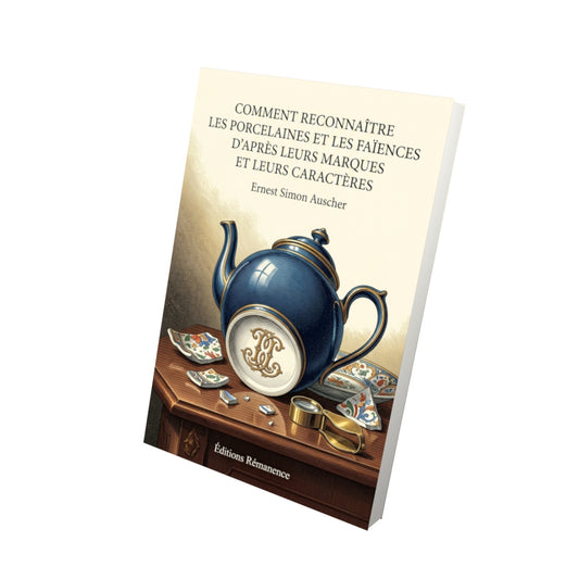 Livre Comment reconnaître les porcelaines et les faïences d’après leurs marques et leurs caractères par Ernest Simon Auscher - Vue 3D - Editions Remanence