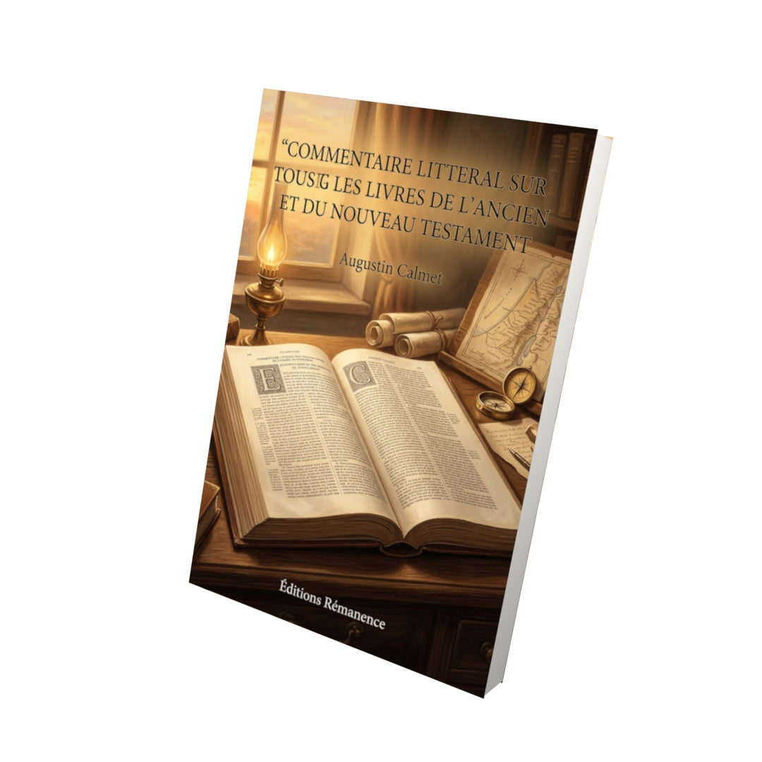 Livre Commentaire litteral sur tous les livres de l'Ancien et du Nouveau Testament par Augustin Calmet - Vue 3D - Editions Remanence