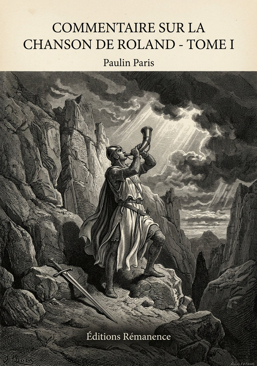 Livre Commentaire sur la chanson de Roland - Tome I par Paulin Paris - Couverture - Editions Remanence