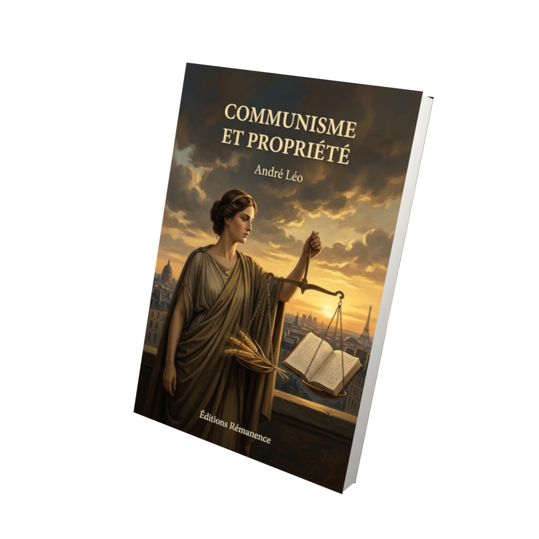 Livre Communisme et propriété par André Léo - Vue 3D - Editions Remanence