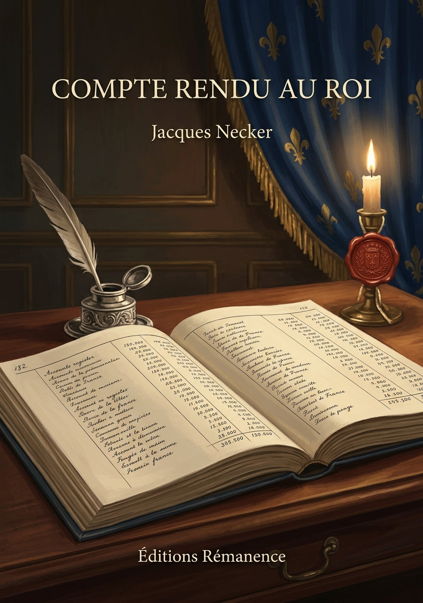 Livre Compte rendu au Roi par Jacques Necker - Couverture - Editions Remanence