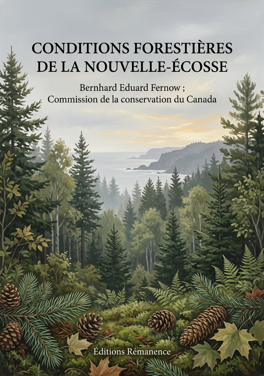 Livre Conditions forestières de la Nouvelle-Écosse par Bernhard Eduard Fernow ; Commission de la conservation du Canada - Couverture - Editions Remanence