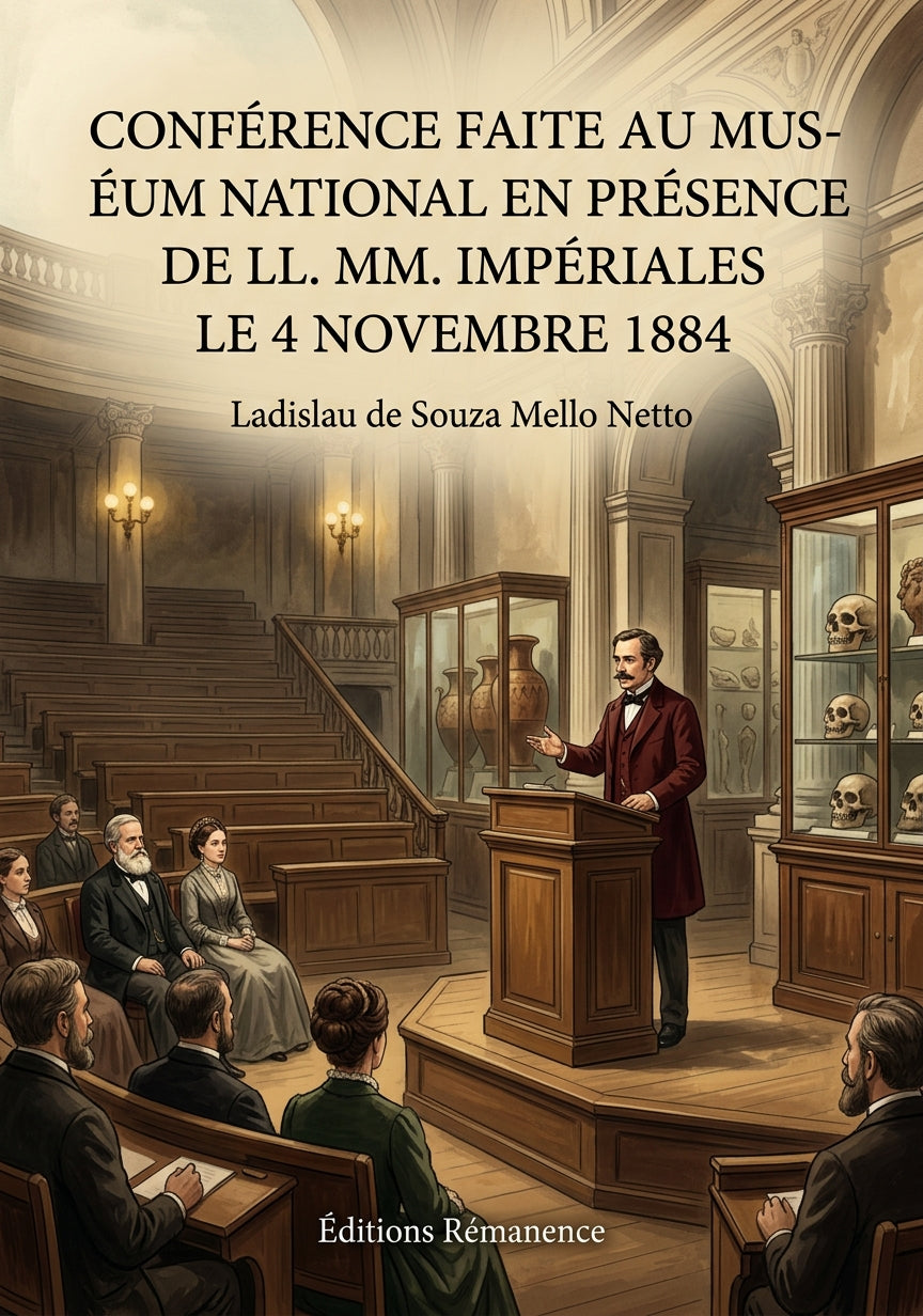 Livre Conférence faite au Muséum National en présence de LL. MM. Impériales le 4 novembre 1884 par Ladislau de Souza Mello Netto - Couverture - Editions Remanence