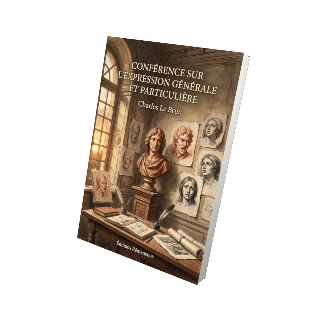 Livre Conférence sur l'expression générale et particulière par Charles Le Brun - Vue 3D - Editions Remanence