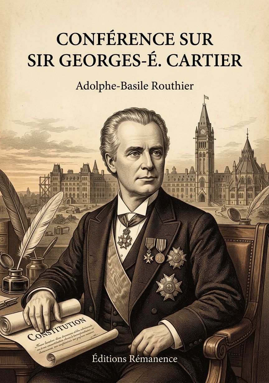 Livre Conférence sur Sir Georges-É. Cartier par Adolphe-Basile Routhier - Couverture - Editions Remanence