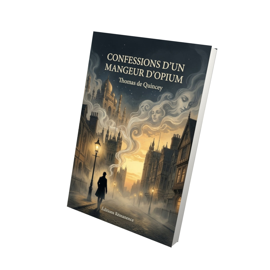 Livre Confessions d’un mangeur d’opium par Thomas de Quincey - Vue 3D - Editions Remanence