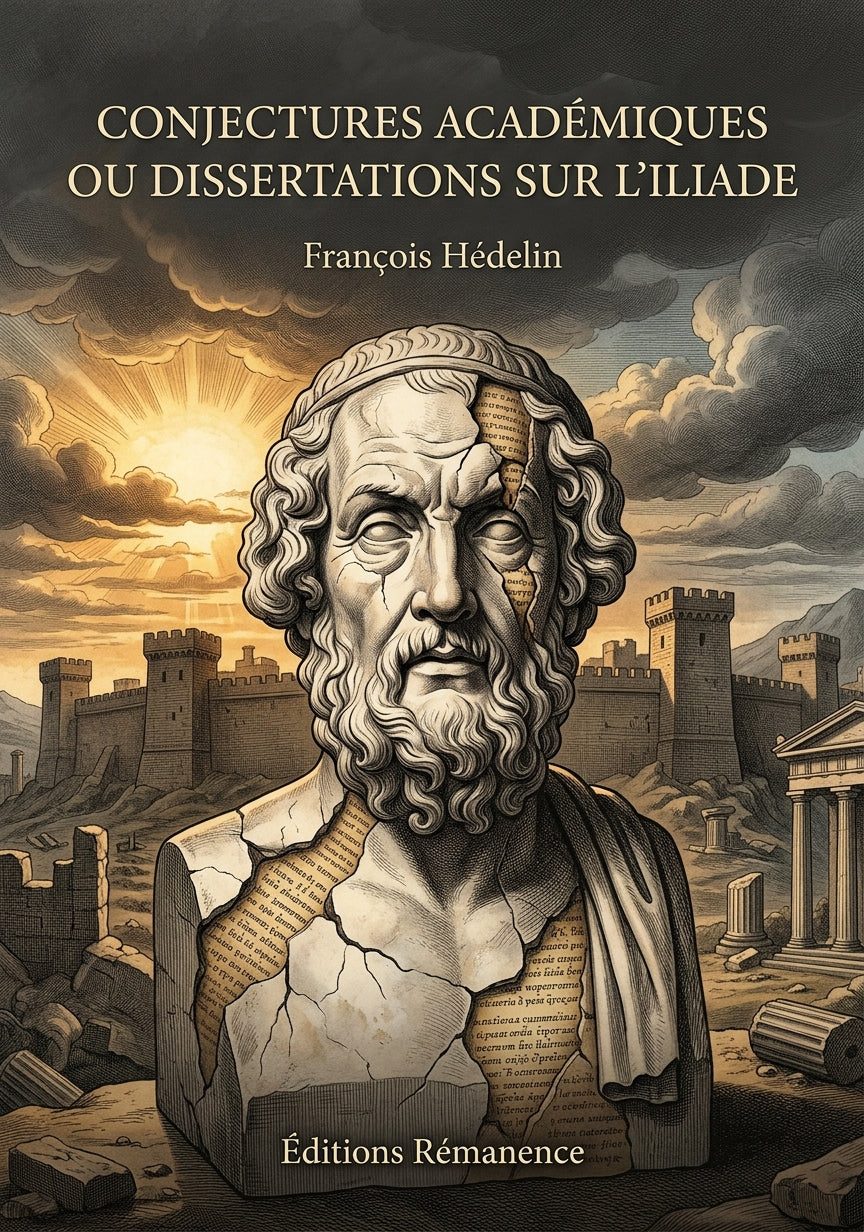 Livre Conjectures académiques ou dissertations sur l’Iliade par François Hédelin - Couverture - Editions Remanence