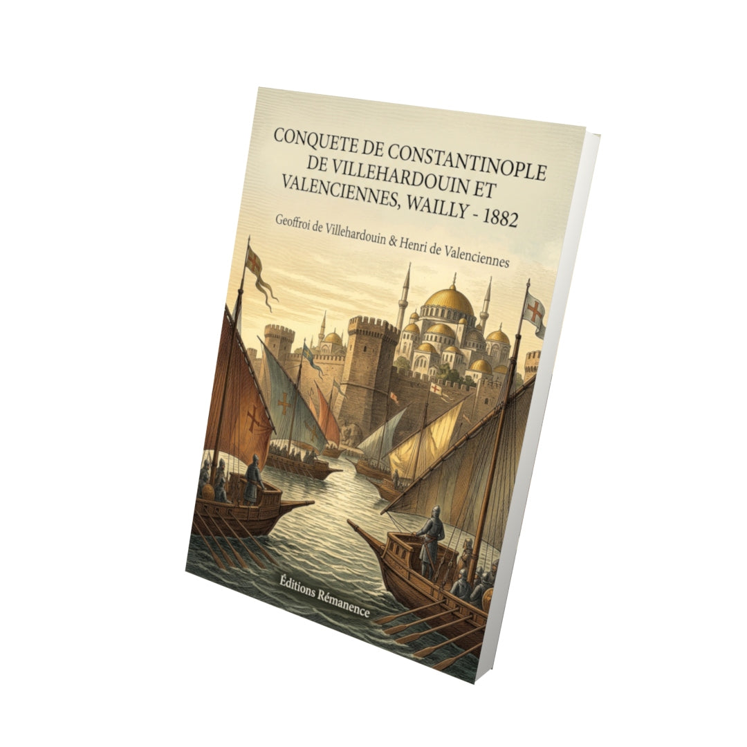 Livre Conquete de Constantinople de Villehardouin et Valenciennes, Wailly - 1882 par Geoffroi de Villehardouin & Henri de Valenciennes - Vue 3D - Editions Remanence