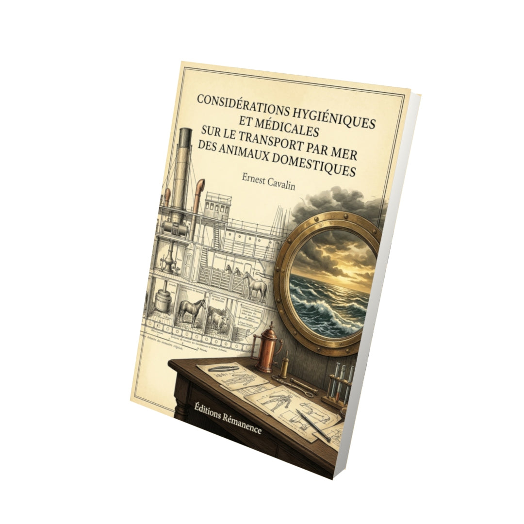 Livre Considérations hygiéniques et médicales sur le transport par mer des animaux domestiques par Ernest Cavalin - Vue 3D - Editions Remanence