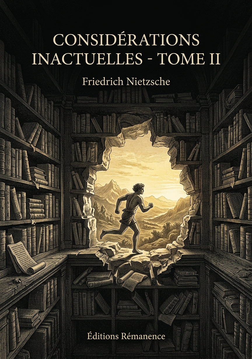 Livre Considérations inactuelles - Tome II par Friedrich Nietzsche - Couverture - Editions Remanence