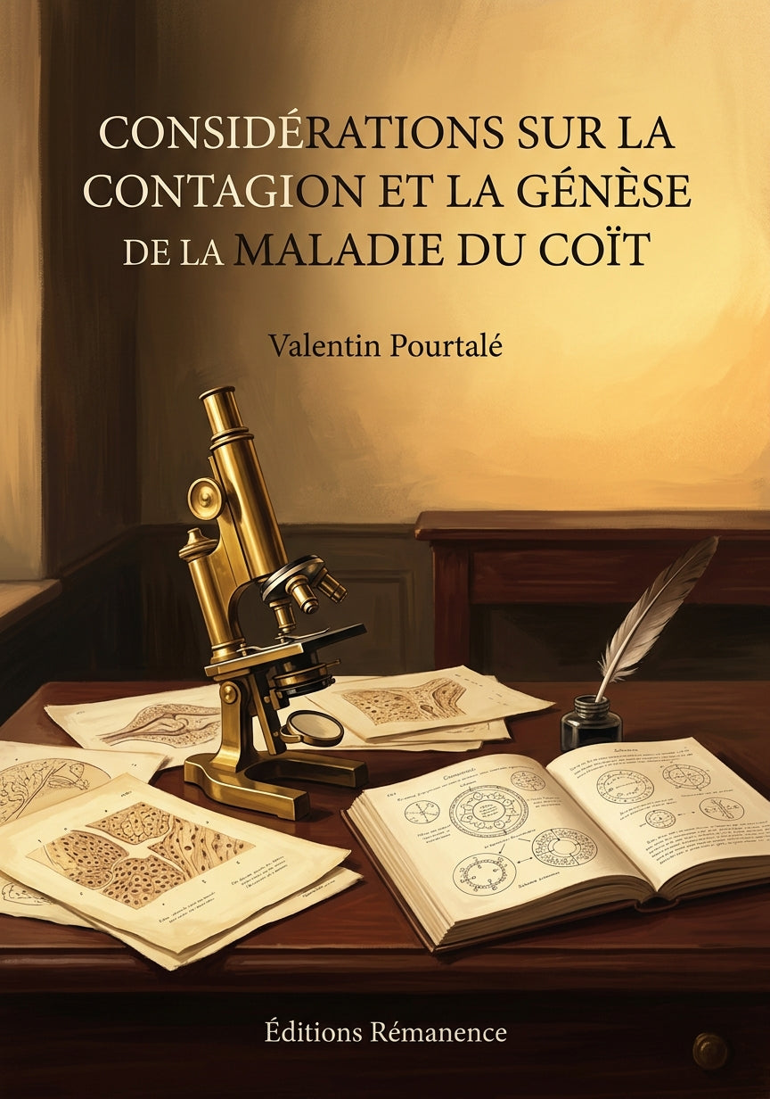 Livre Considérations sur la contagion et la génèse de la maladie du coït par Valentin Pourtalé - Couverture - Editions Remanence