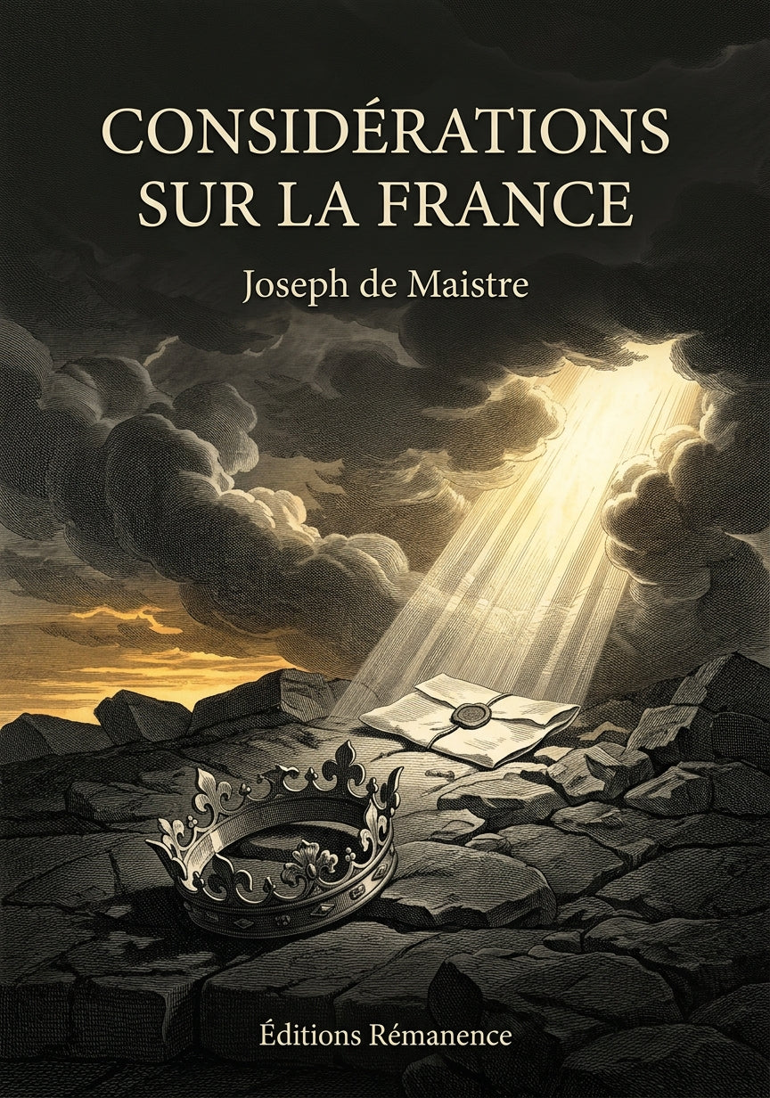 Livre Considérations sur la France par Joseph de Maistre - Couverture - Editions Remanence