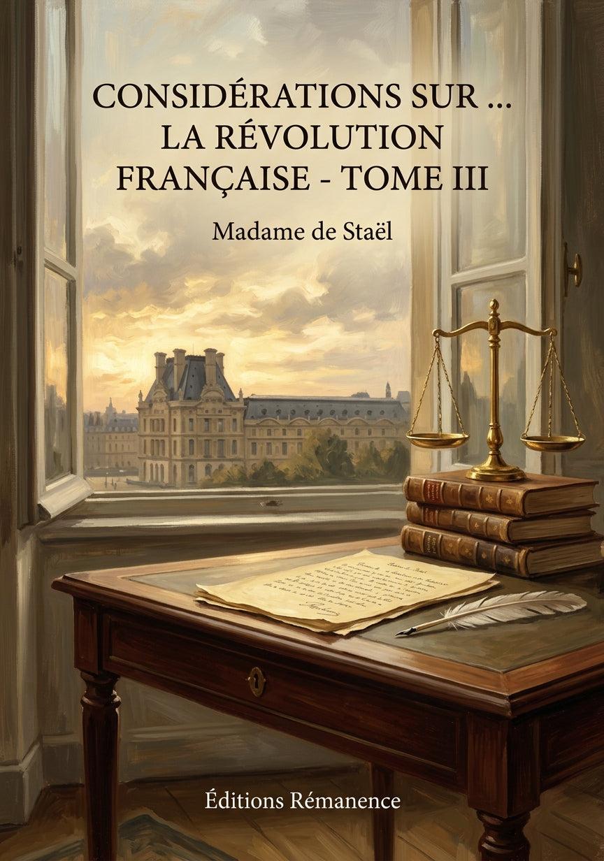 Livre Considérations sur … la Révolution Française - Tome III par Madame de Staël - Couverture - Editions Remanence