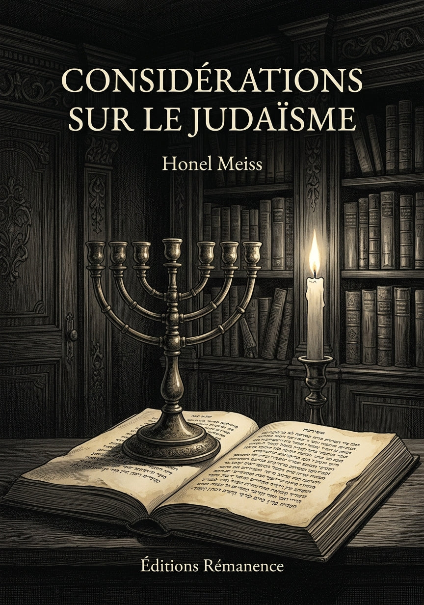 Livre Considérations sur le Judaïsme par Honel Meiss - Couverture - Editions Remanence