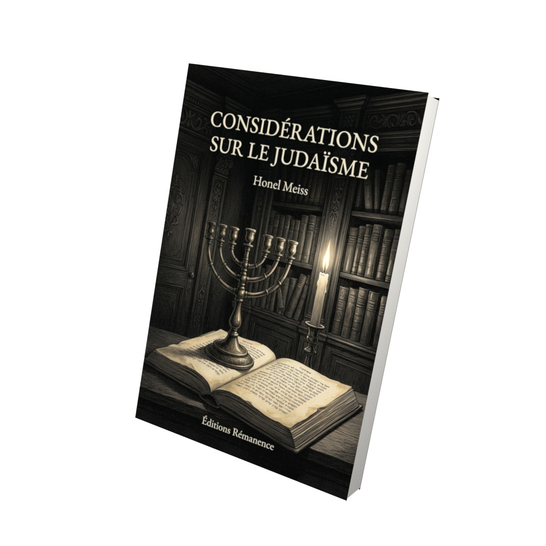 Livre Considérations sur le Judaïsme par Honel Meiss - Vue 3D - Editions Remanence