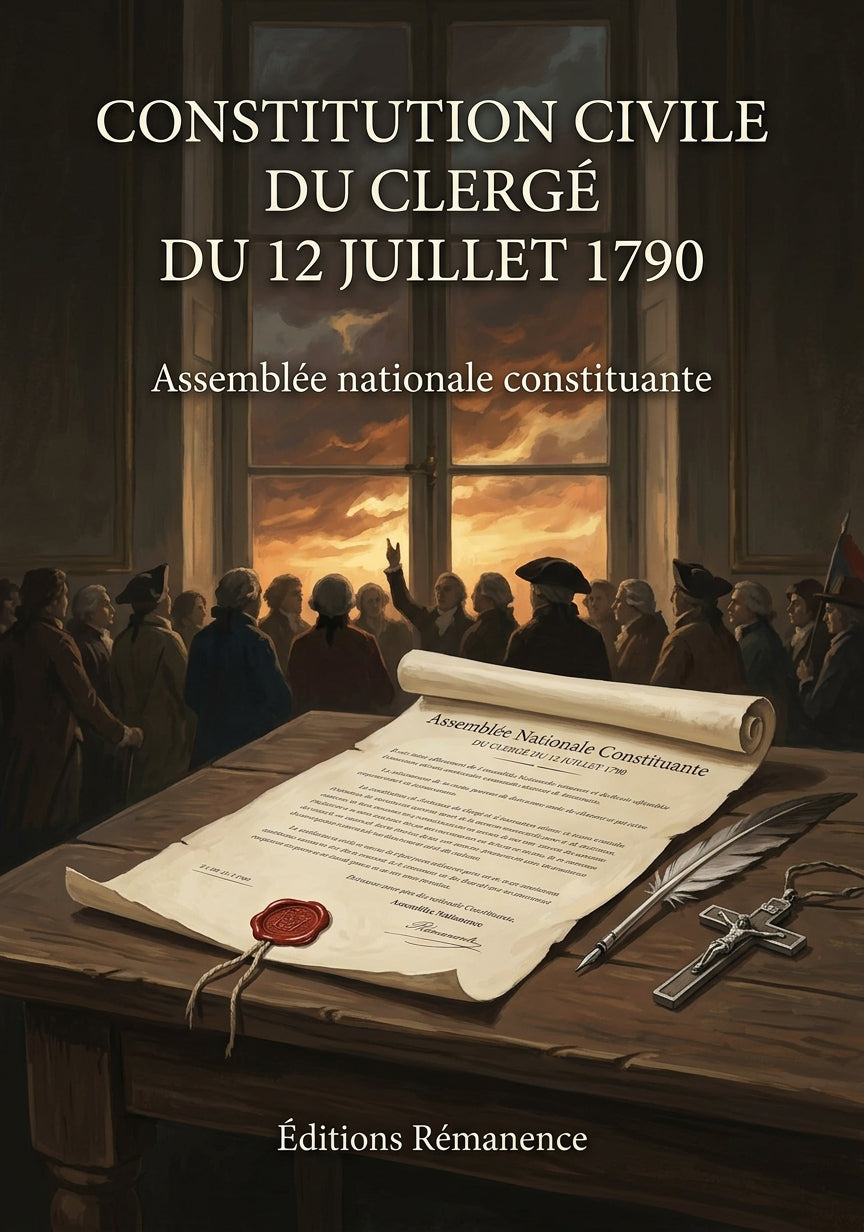 Livre Constitution civile du clergé du 12 juillet 1790 par Assemblée nationale constituante - Couverture - Editions Remanence