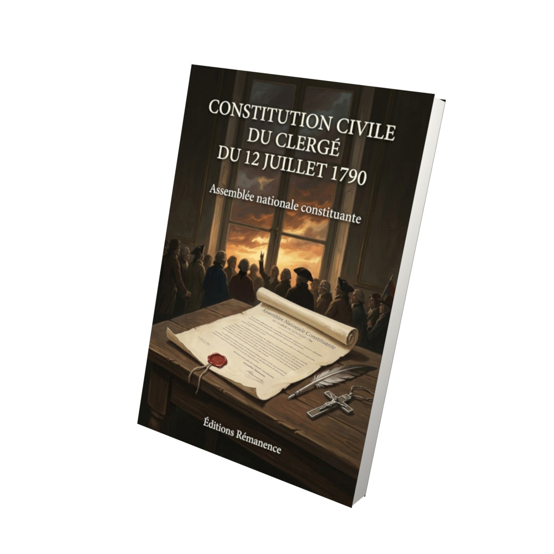 Livre Constitution civile du clergé du 12 juillet 1790 par Assemblée nationale constituante - Vue 3D - Editions Remanence