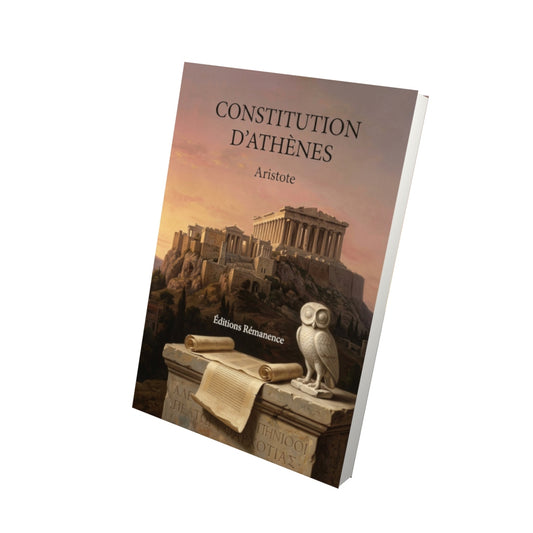 Livre Constitution d'Athènes - Aristote - Vue 3D - Editions Remanence