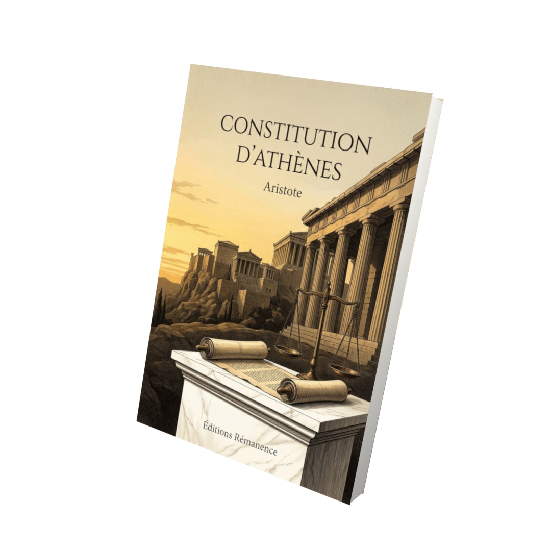 Livre Constitution d’Athènes par Aristote - Vue 3D - Editions Remanence